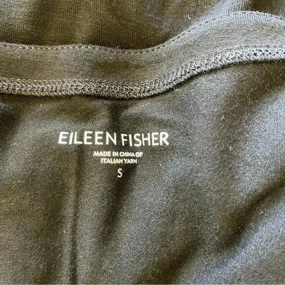 Eileen Fisher Black Grey Long Sleeve Dress Small Two Tone Stretch Minimalist - Picture 6 of 7